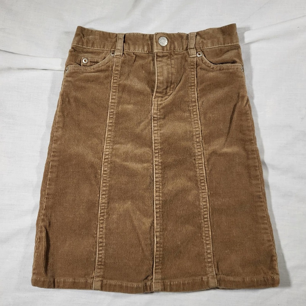 Children's Place Girls Size 5 Tan Long Corduroy Skirt Stretch Waist